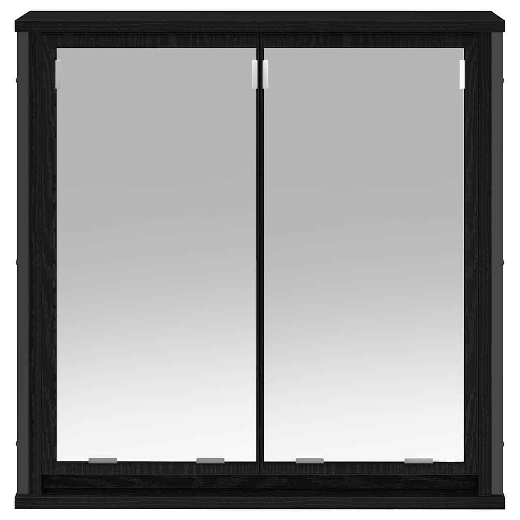 Badkamerwandkast met Spiegel 60x21x60cm Zwart Eiken - 34% Korting!
