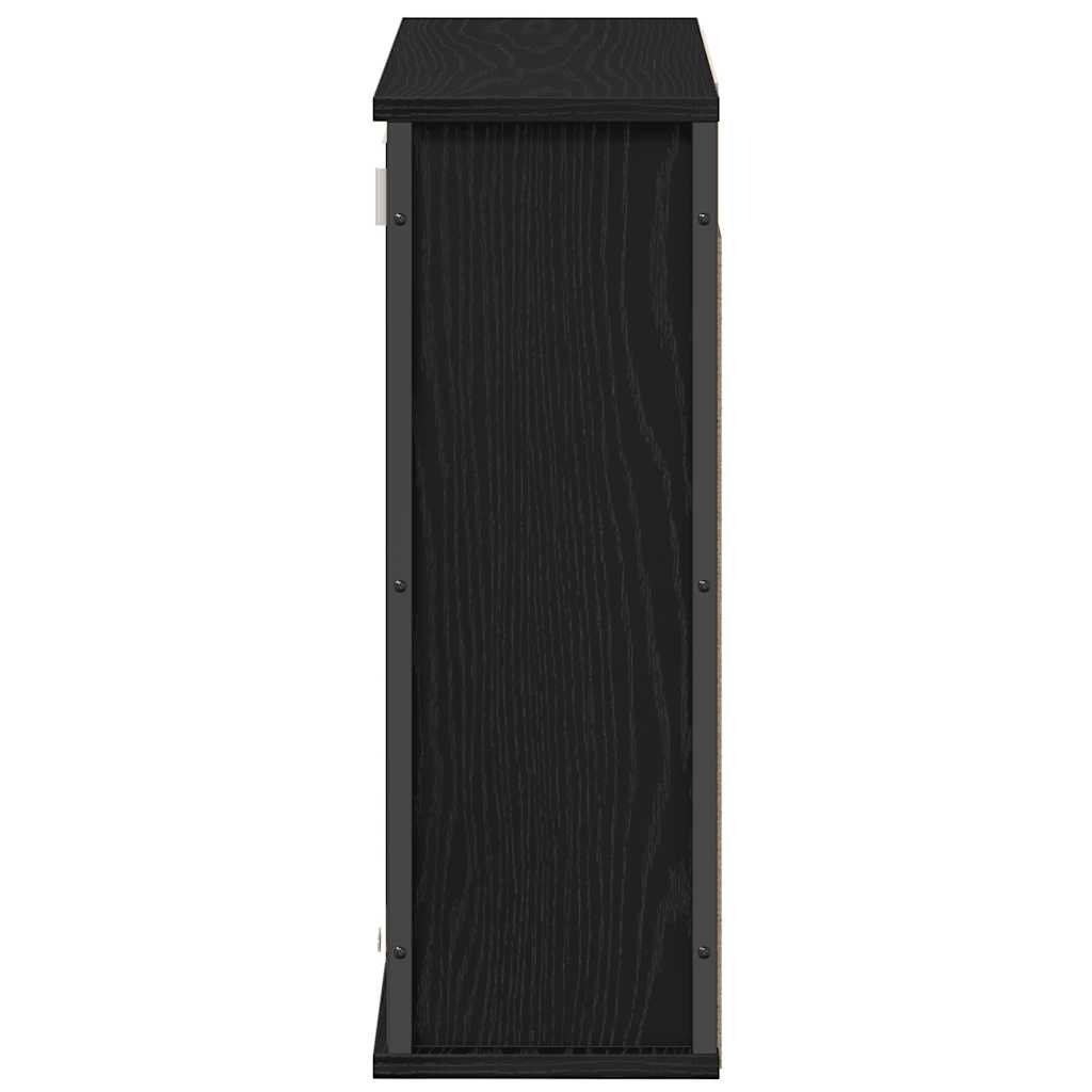 Badkamerwandkast met Spiegel 60x21x60cm Zwart Eiken - 34% Korting!