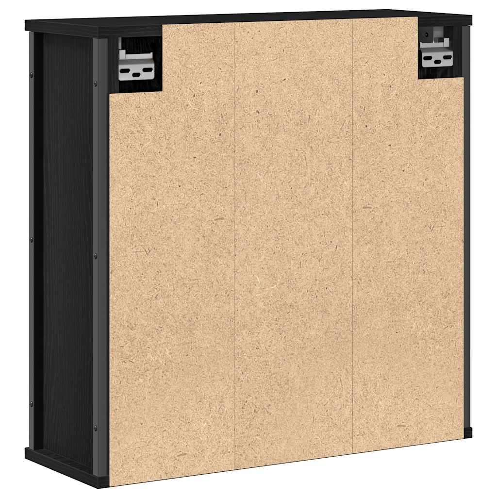 Badkamerwandkast met Spiegel 60x21x60cm Zwart Eiken - 34% Korting!