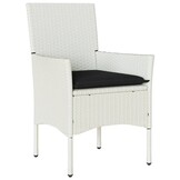 vidaXL Tuinstoelen met kussens, Poly Rotan Wit - 47% Korting