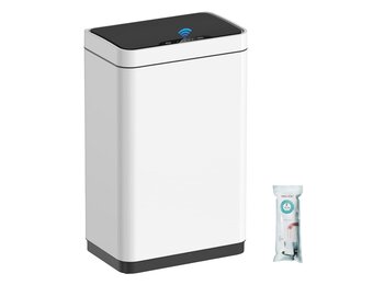 Contactloze Prullenbak 50L Roestvrij Staal Wit - 53% Korting