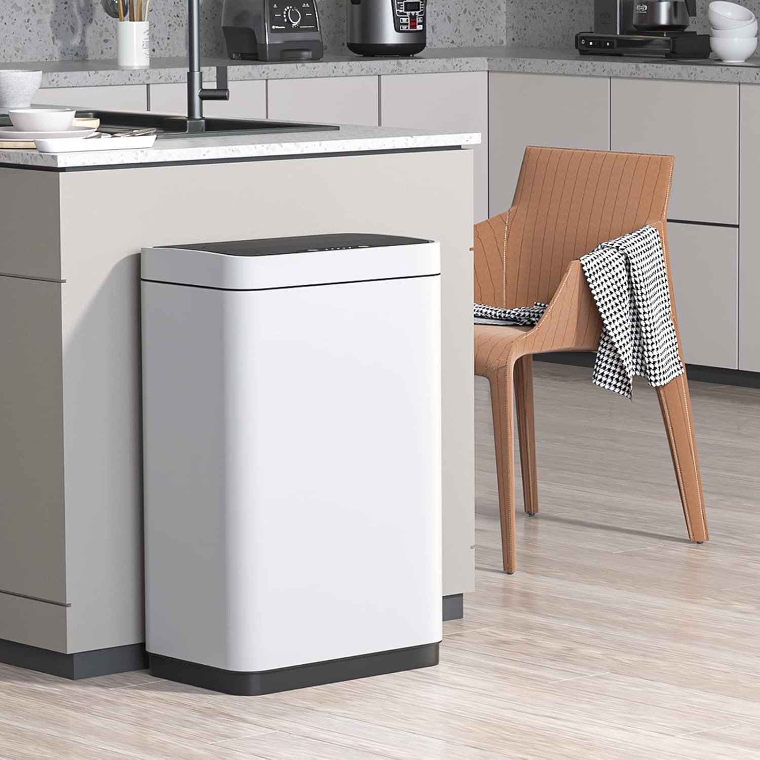 Contactloze Prullenbak 50L Roestvrij Staal Wit - 53% Korting