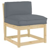 vidaXL Palletkussen Rugleuning Antraciet 70x40x12 cm - 65% Korting