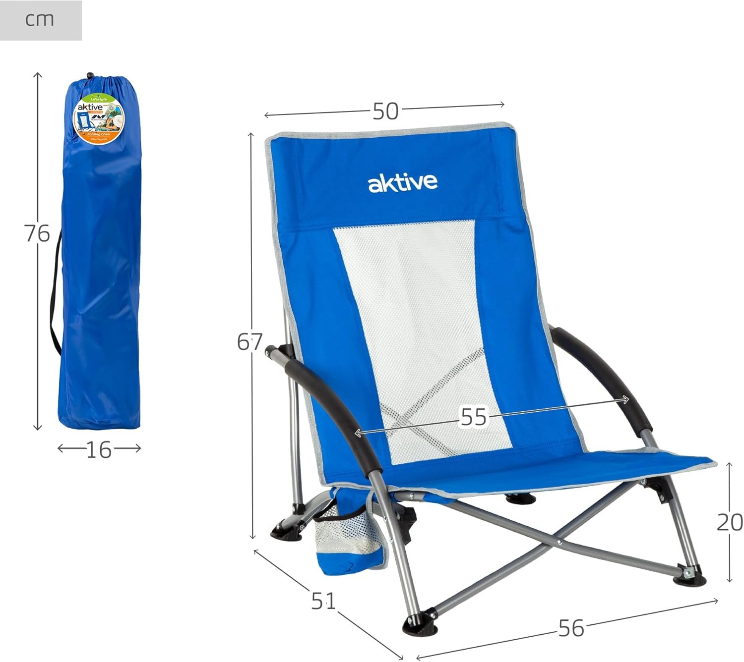 Opvouwbare Strandstoel Polyester & Staal (33% Korting)