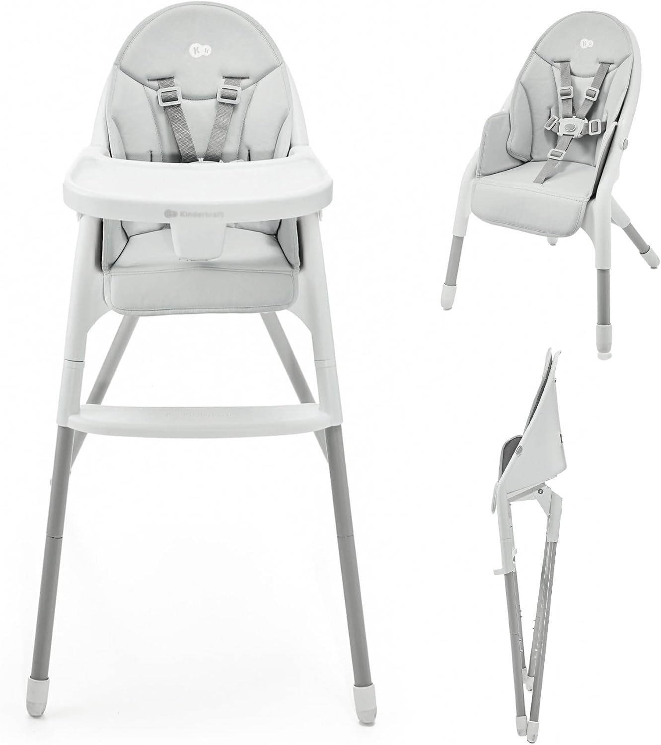 Kinderstoel DINNLY Zitverhoger - 6m-5jr - Lichtgrijs - 34% Korting