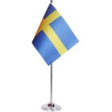 Zweedse Tafelvlag Satijn 22x15cm met Voet & Paal - 78% Korting