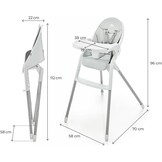 Kinderstoel DINNLY Zitverhoger - 6m-5jr - Lichtgrijs - 34% Korting