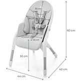 Kinderstoel DINNLY Zitverhoger - 6m-5jr - Lichtgrijs - 34% Korting