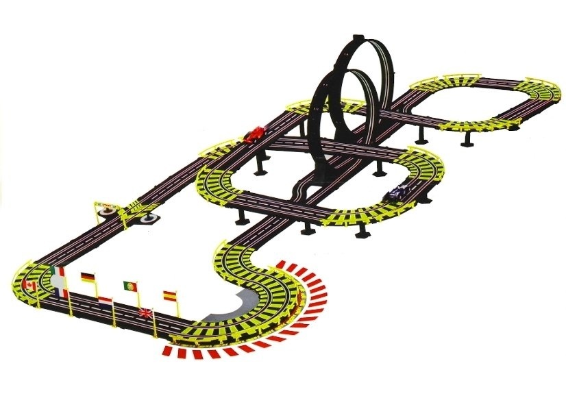 Racebaan 1157 cm met 2 F1-auto's & Rondeteller (54% korting)