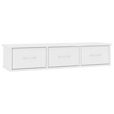 Wandschap met 3 Lades, Bewerkt Hout Wit - 34% Korting!