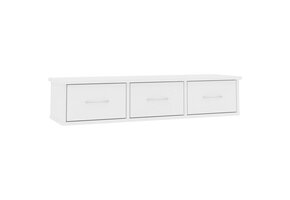 Wandschap met 3 Lades - Bewerkt Hout Wit - 40% Korting
