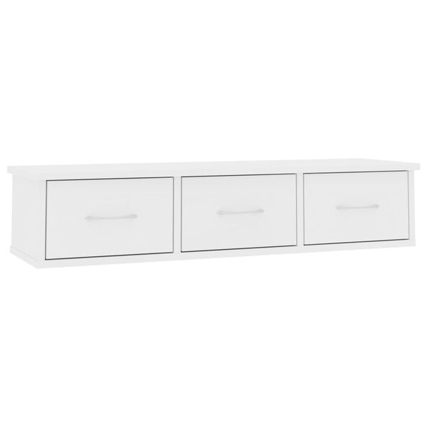 Wandschap met 3 Lades, Bewerkt Hout Wit - 34% Korting!