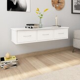 Wandschap met 3 Lades, Bewerkt Hout Wit - 34% Korting!