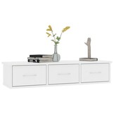 Wandschap met 3 Lades, Bewerkt Hout Wit - 34% Korting!
