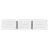 Wandschap met 3 Lades, Bewerkt Hout Wit - 34% Korting!