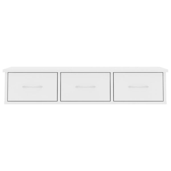 Wandschap met 3 Lades, Bewerkt Hout Wit - 34% Korting!