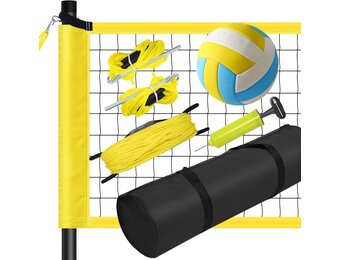 Volleybalnet Set 9,5m met Verstelbare Hoogte & Bal - 34% Korting