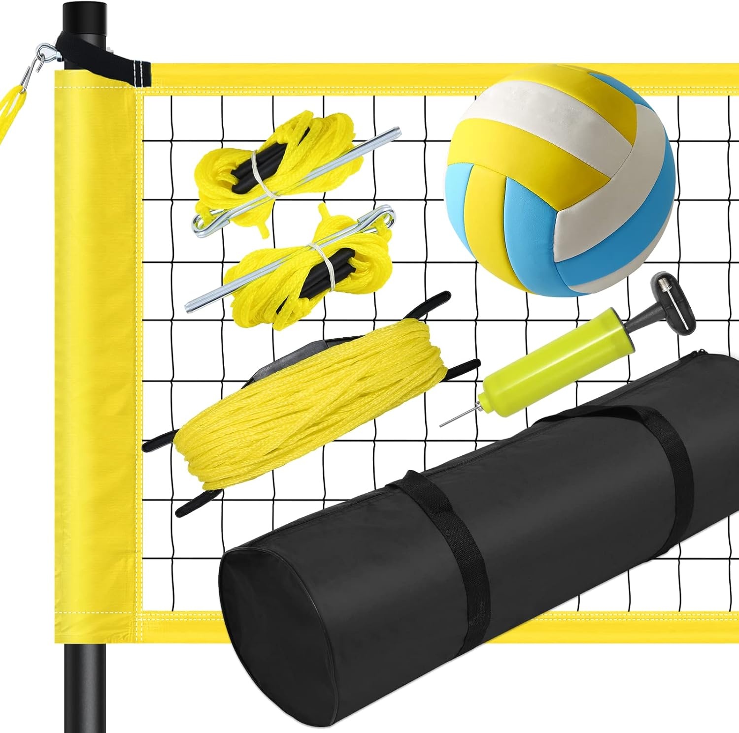 Volleybalnet Set 9,5m met Verstelbare Hoogte & Bal - 34% Korting