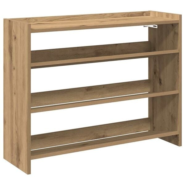 Schoenenrek 80x25x62 cm Bewerkt Hout Artisanaal Eiken - 34% Korting