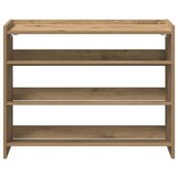 Schoenenrek 80x25x62 cm Bewerkt Hout Artisanaal Eiken - 34% Korting
