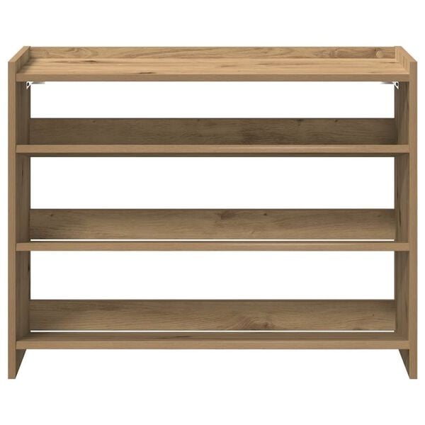 Schoenenrek 80x25x62 cm Bewerkt Hout Artisanaal Eiken - 34% Korting