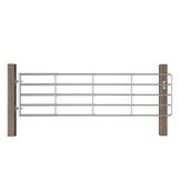 vidaXL Poort met 5 Stangen (115-300)x90 cm Staal Zilver - 35% Korting