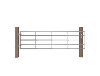 vidaXL Poort met 5 Stangen (115-300)x90 cm Staal Zilver - 35% Korting