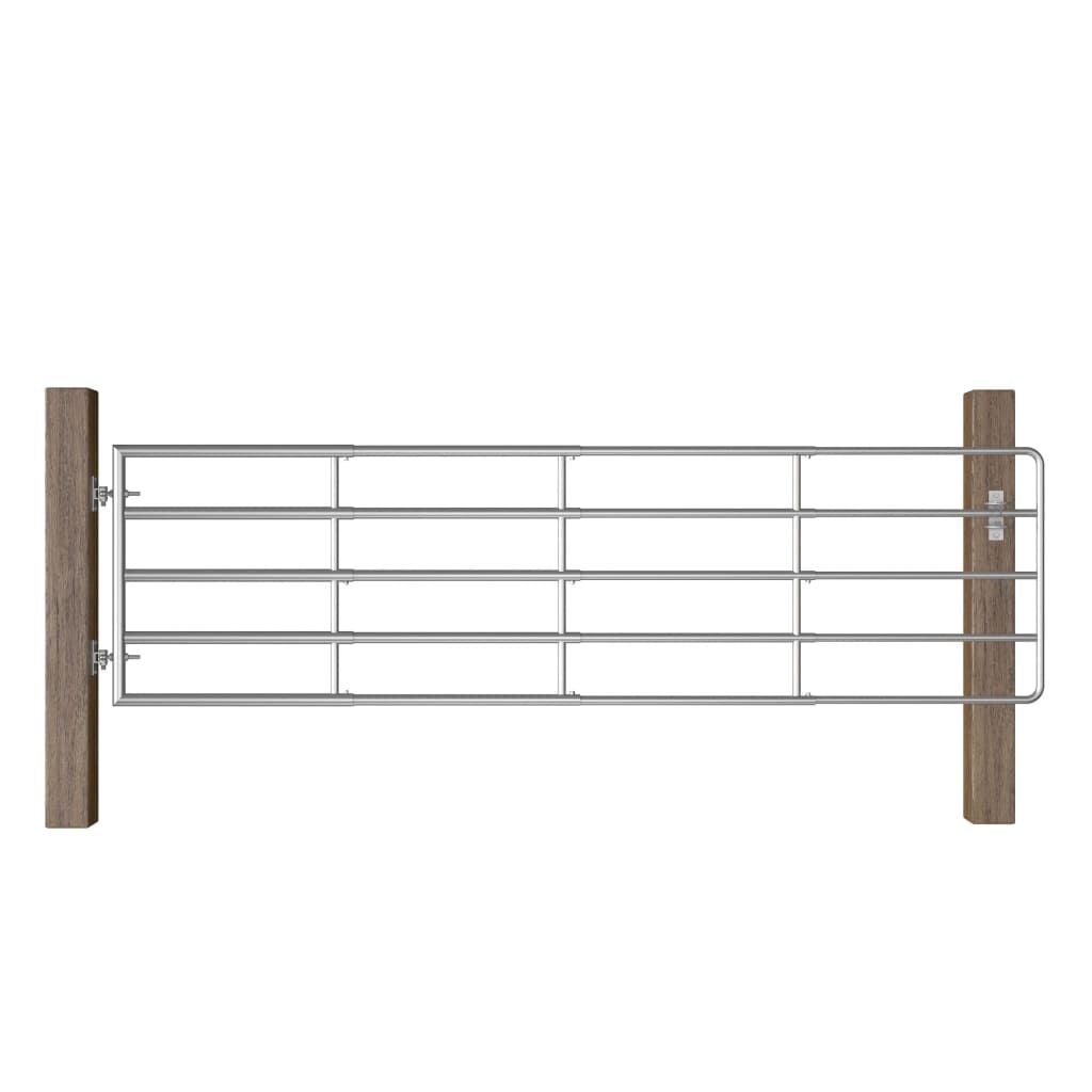 vidaXL Poort met 5 Stangen (115-300)x90 cm Staal Zilver - 35% Korting