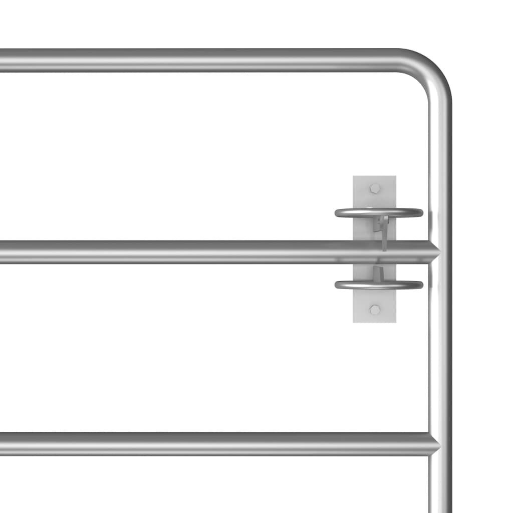 vidaXL Poort met 5 Stangen (115-300)x90 cm Staal Zilver - 35% Korting