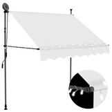 vidaXL Luifel Handmatig Uitschuifbaar met LED (200cm Crèmekleurig) - 34% Korting!