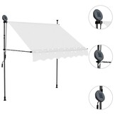 vidaXL Luifel Handmatig Uitschuifbaar met LED (200cm Crèmekleurig) - 34% Korting!