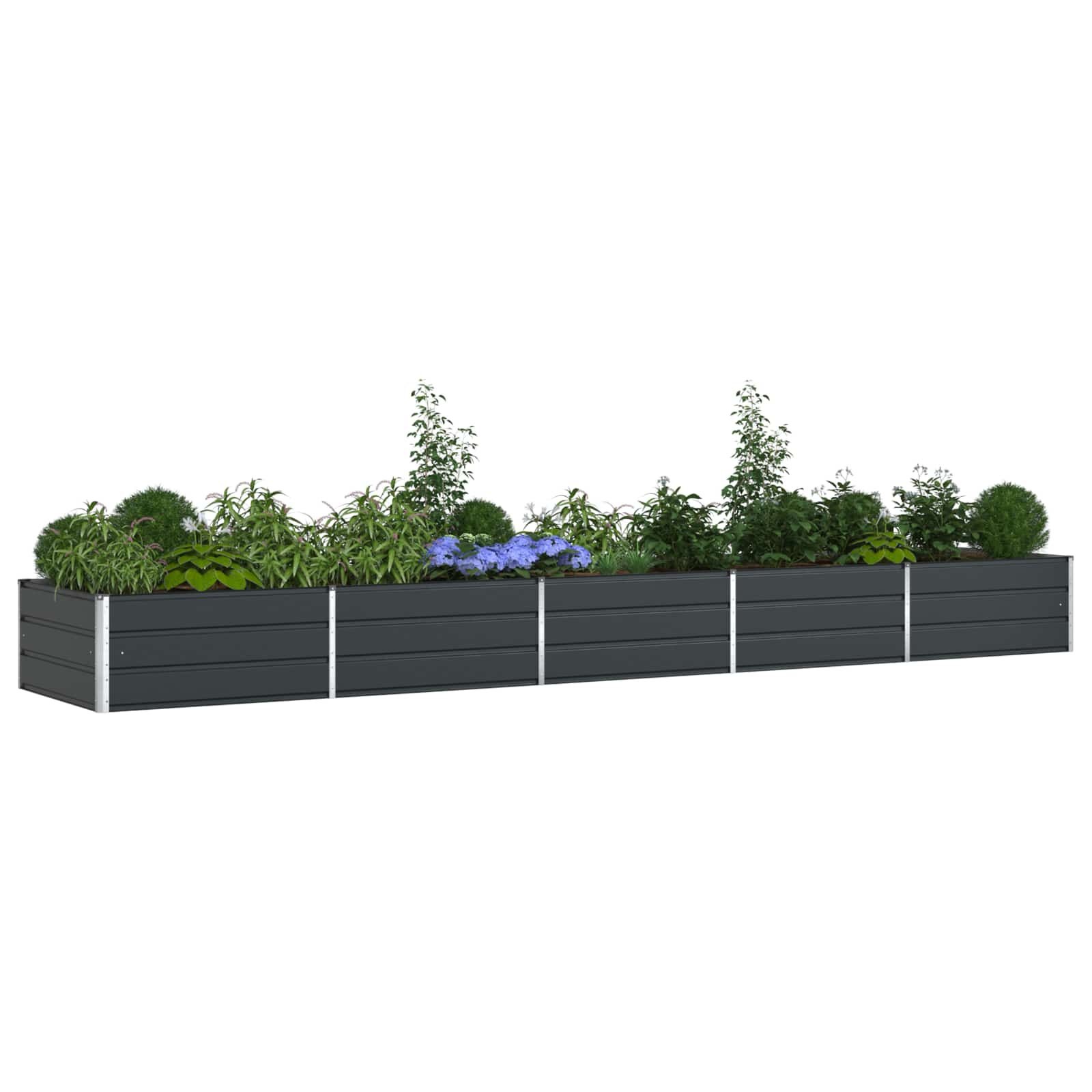 Plantenbak Antraciet 195x100x45 cm - Gegalvaniseerd Staal - 54% Korting