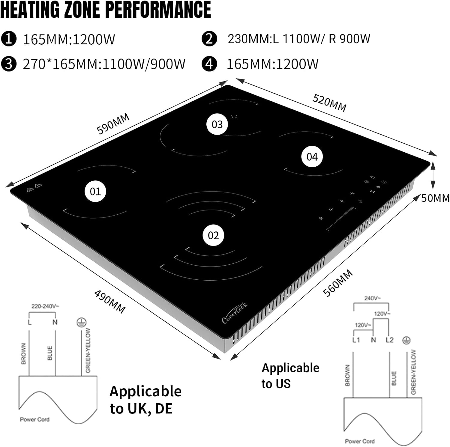 Keramische Kookplaat 60cm - 4 Zones & 35% Korting
