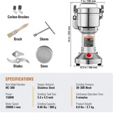 Elektrische Graan- & Kruidenmolen 300g RVS - 1500W met Korting!