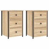 Set van 2 Nachtkastjes Sonoma Eiken - 40x36x60 cm - 54% Korting