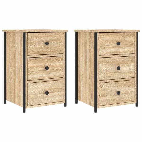 Set van 2 Nachtkastjes Sonoma Eiken - 40x36x60 cm - 54% Korting