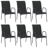 VidaXL Tuinstoelen 6 st. Staal & Textileen Zwart - 35% Korting!