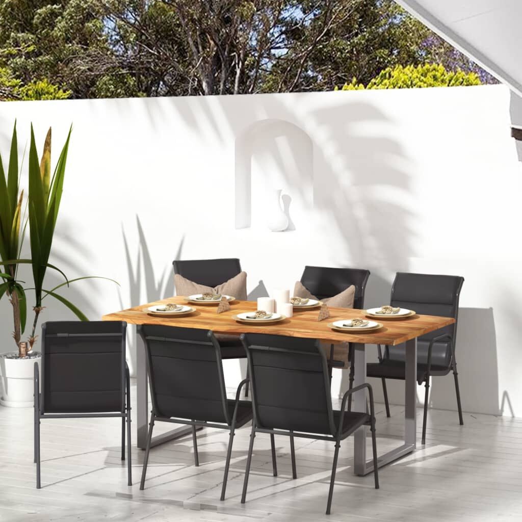 VidaXL Tuinstoelen 6 st. Staal & Textileen Zwart - 35% Korting!