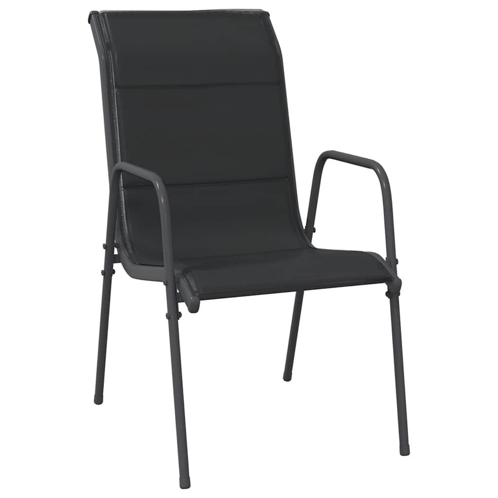 VidaXL Tuinstoelen 6 st. Staal & Textileen Zwart - 35% Korting!