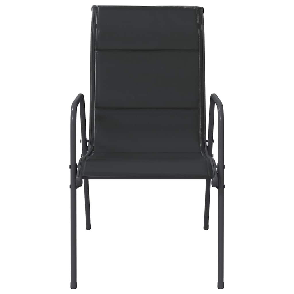 VidaXL Tuinstoelen 6 st. Staal & Textileen Zwart - 35% Korting!
