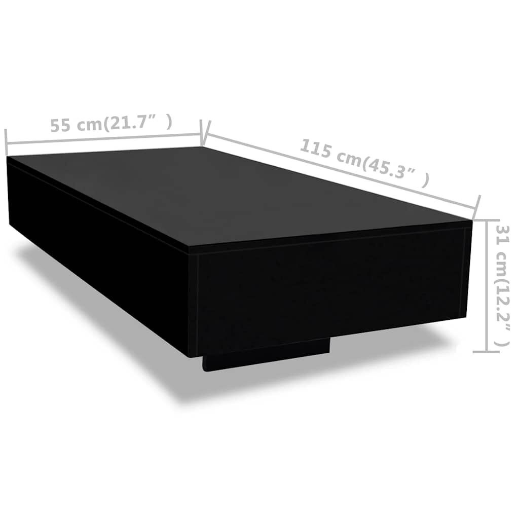 Hoogglans Zwarte Salontafel 115cm (59% Korting)