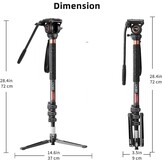 71" Koolstofvezel Eenpootstatief (35% KORTING)