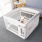 Opvouwbare Houten Dierenren - 4 Panelen Wit - 90x90x60.5cm - 21% Korting