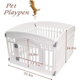 Opvouwbare Houten Dierenren - 4 Panelen Wit - 90x90x60.5cm - 21% Korting