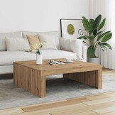 Moderne Salontafel 100x100cm - Bewerkt Hout - 34% Korting!
