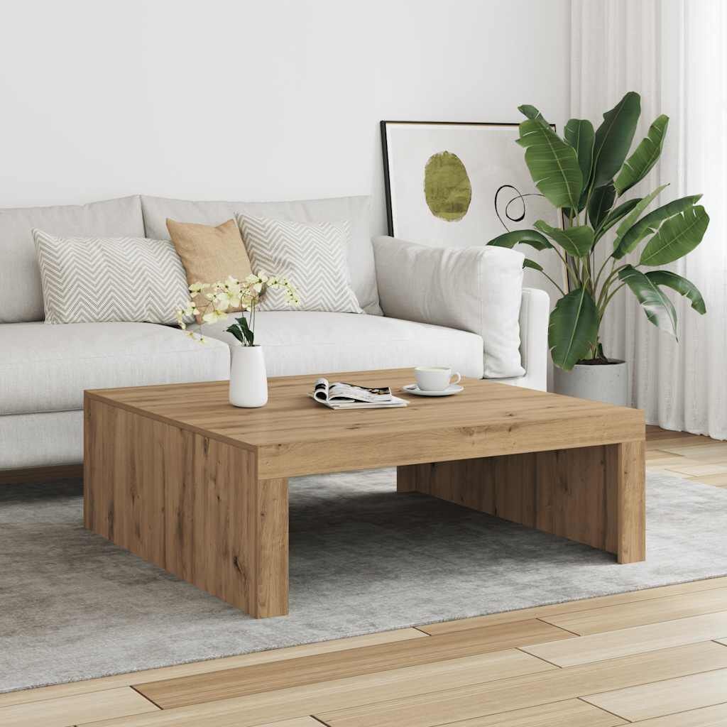 Moderne Salontafel 100x100cm - Bewerkt Hout - 34% Korting!