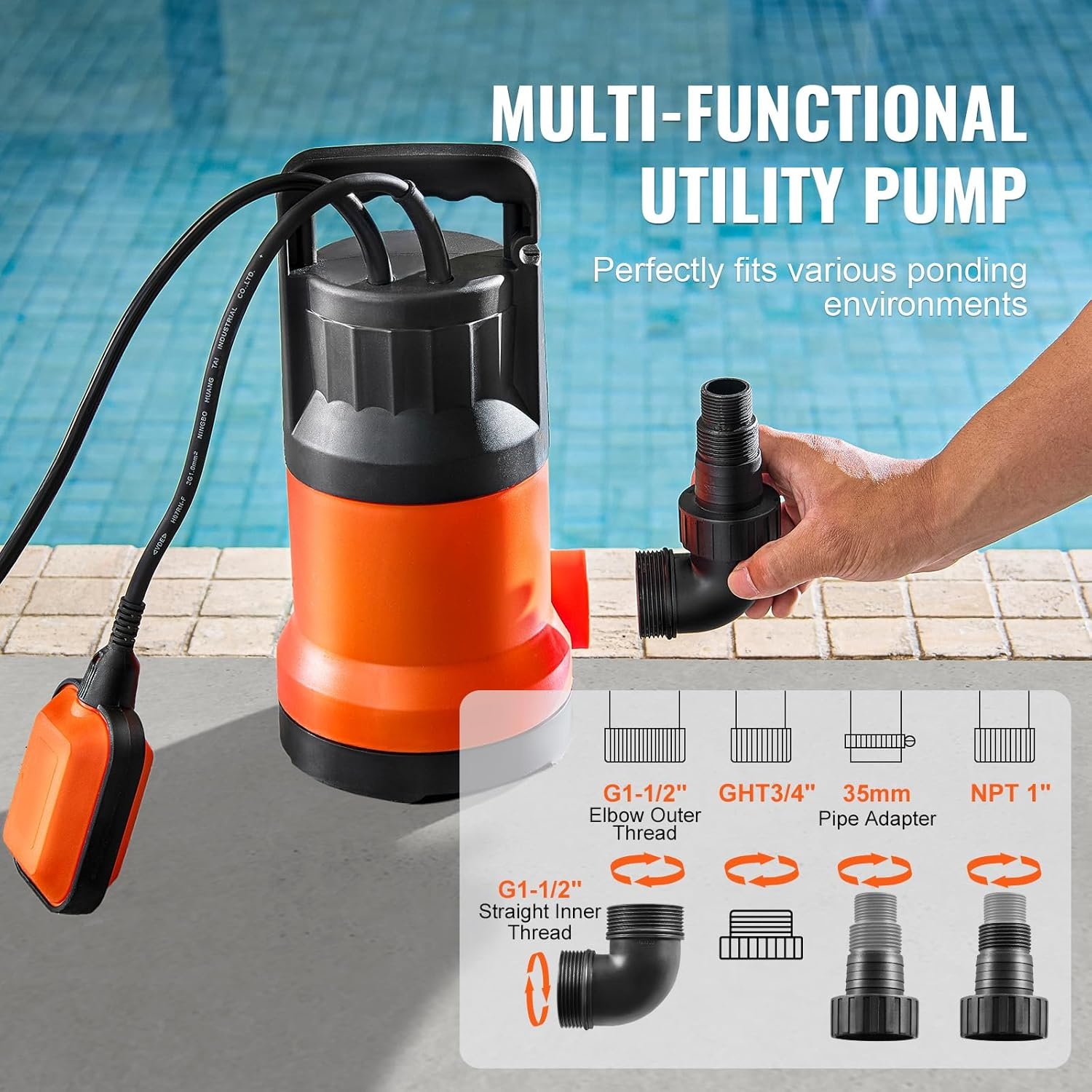 Dompelpomp 1 PK - 15.142 L/u - 9,4m Opvoerhoogte - 34% Korting