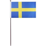 Tafelvlag Zweden Satijn 22x15cm met Paal | 74% Korting!