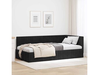Hoekbedframe Zwart Fluweel 90x200cm - 35% Korting