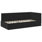 Hoekbedframe Zwart Fluweel 90x200cm - 35% Korting